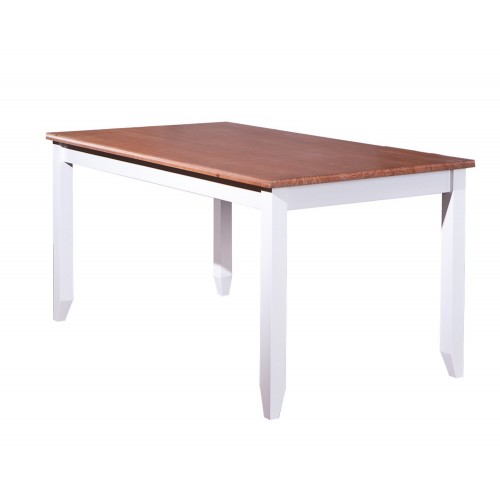 Tavolo Bianco Noce 160x90 Legno di Pino da Salotto Pranzo Moderno Rettangolare