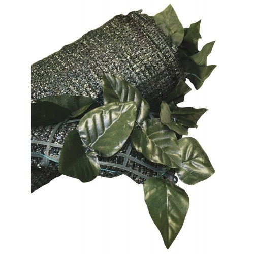 Siepe Sempreverde 1.5x3 con Rete Ombreggiante Artificiale Lauro Giardino Balcone