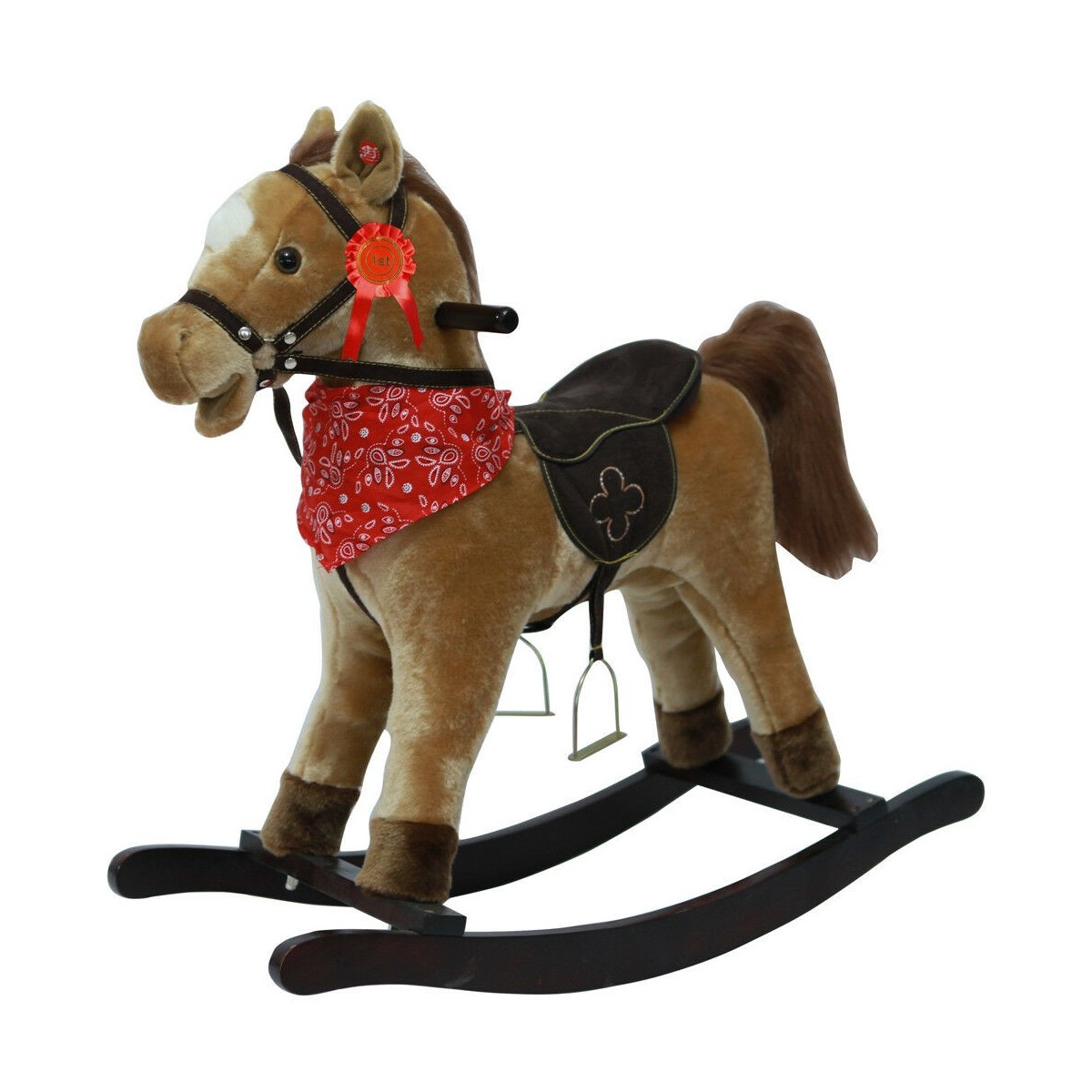 Cavallo a dondolo con suoni in velluto gioco per bambini