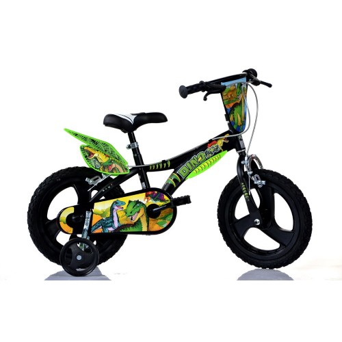 Bicicletta per Bambino 14 Pollici Dinosaur con Rotelle 3 4 5 6 anni Bici Bimbo