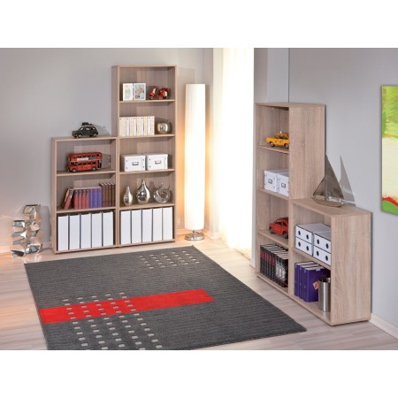 Libreria Legno 60 Rovere Moderna Alta Stretta Mensole Scaffali Ufficio Cameretta