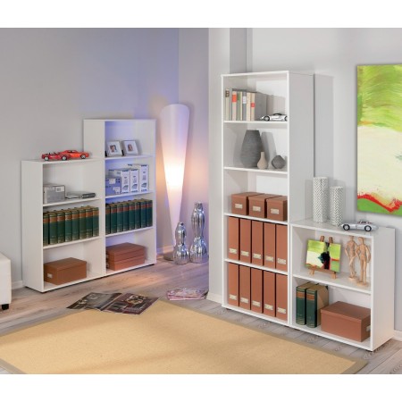 Libreria Bianca in Legno 60 Moderna Scaffali Mensole Parete Salotto Cameretta