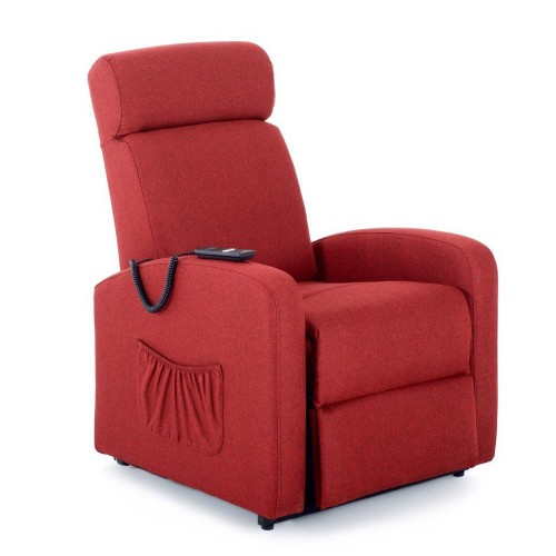 Poltrona Alzapersona Rossa Elettrica Tessuto Reclinabile per Anziani Relax sofa