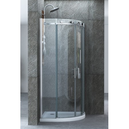 Box Doccia 80x80 90x90 8 mm 2 Ante Scorrevole Tondo Circolare in Vetro Cristallo