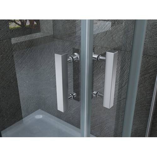 Box Doccia 80x80 90x90 8 mm 2 Ante Scorrevole Tondo Circolare in Vetro Cristallo