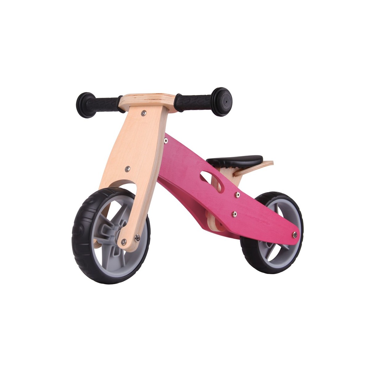 BIC Triciclo Bicicletta per Bambina Legno Rosa Pedagogica Senza Pedali a Spinta Bici 