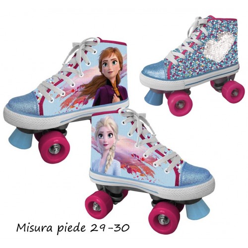 Pattini a Rotelle Frozen Scarpa 29 30 Rollers Skate Sneaker Freno per Bambina