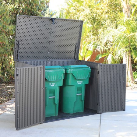 Armadio in Resina per Esterno Bidoni Rifiuti Biciclette Legna da Giardino Box