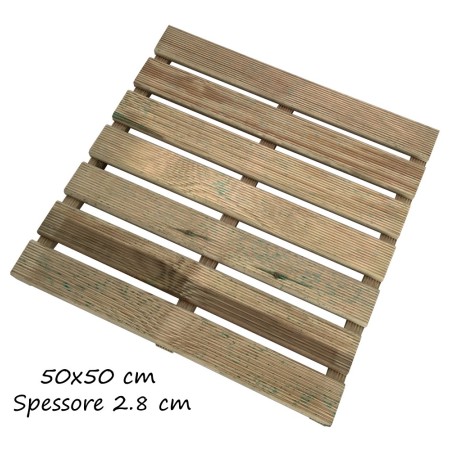 Mattonelle 50x50 in Legno Pino Pavimento Pavimentazione per Esterno da Giardino