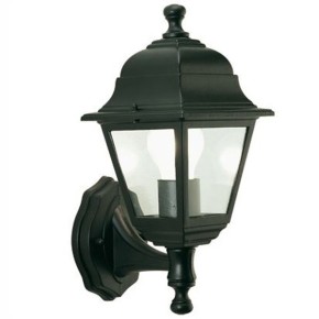 Lampione da Esterno a Parete Lanterna da Giardino Alluminio Nera Lampada da Muro