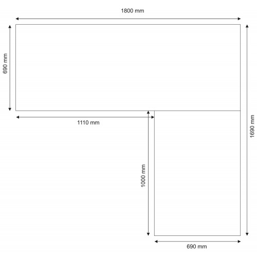 Tavolo Scrivania ad Angolo 180x170 Grigio Angolare Direzionale Ufficio Computer