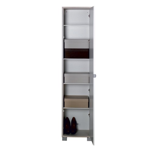 Mobile Multiuso 1 Anta 190 Bianco Ufficio Armadio con Ripiani a Colonna Bagno