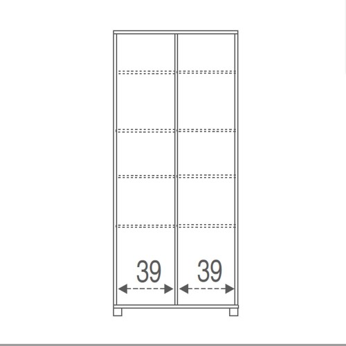 Armadio Slim 2 Ante 190 Bianco con Ripiani Mobile Ingresso per Ufficio Scarpiera