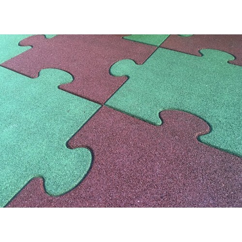 Pavimento Rosso Tappeto Antitrauma 50x50 Puzzle Mattonelle Incastro Giardino