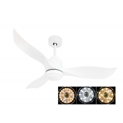 Ventilatore da Soffitto Bianco Luce LED a Pale Lampada Lampadario Telecomando