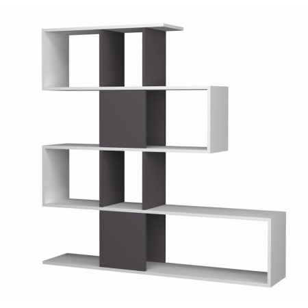 Libreria a Cubi Snake Bianca Moderna Mensole Mobile in Legno Scaffali da Ufficio