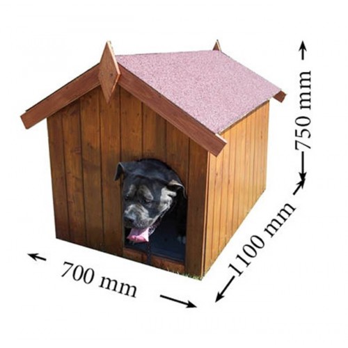 Cuccia per Cane Taglia Piccola in Legno Tetto con Pavimento Interno da Esterno