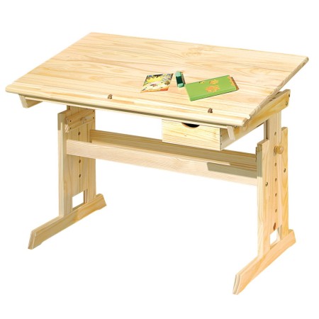 Kit Scrivania Pino Tavolo da Disegno Inclinabile in Legno Cameretta dei Bambini