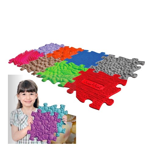 Tappeto 120x60 3D 8 Quadrotti 30x30 per Bambini Puzzle Componibile ad Incastro