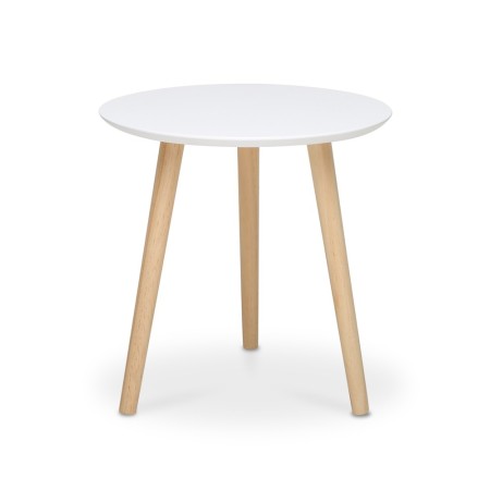 Outlet Tavolino da Caffe Bianco 40 cm Rotondo Divano Tavolinetto Salotto 