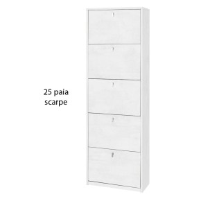 Scarpiera 25 paia 5 Ante a Ribalta Doppia Ossido Bianco Portascarpe Salvaspazio