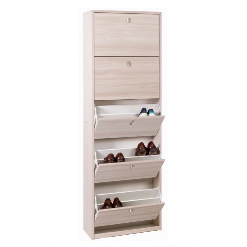 Scarpiera Ossido Bianco 5 Ante a Specchio Ribalta Doppia 25 paia Porta Scarpe