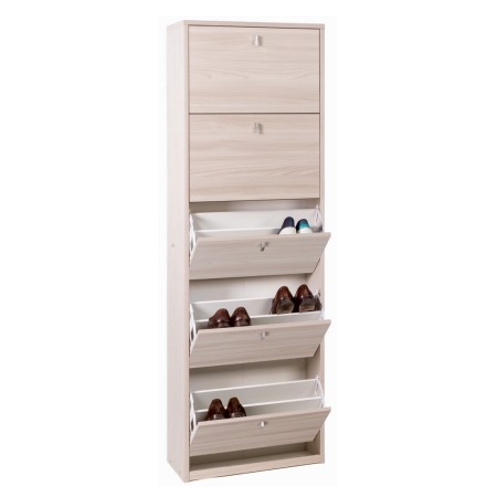 Scarpiera Ossido Bianco 5 Ante a Specchio Ribalta Doppia 25 paia Porta Scarpe