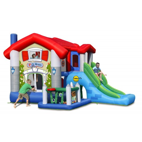 Castello Gonfiabile Scivolo per Bambini Big House Gioco Vasca Palline Saltarello