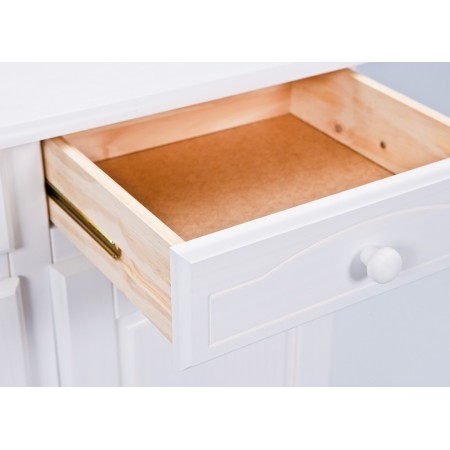 Mobile Alto 2 Ante Cassetti Bianco Credenza Vetrina da Soggiorno Cucina Rustico