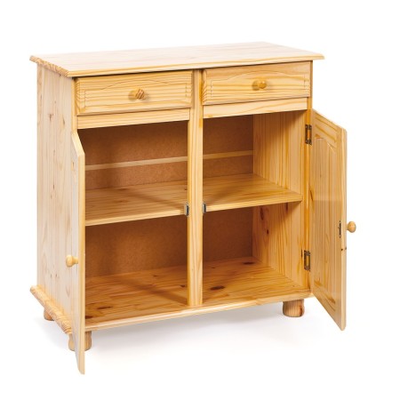 Mobile Credenza Pino 2 Ante 2 Cassetti Buffet Dispensa Soggiorno Cucina Rustico