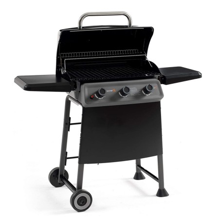 Barbecue a Gas 3 Bruciatori in Acciaio Inox Sistema Australiano Coperchio BBQ