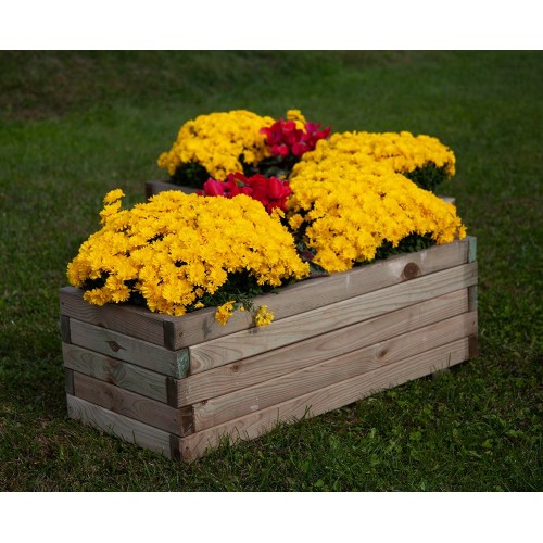 Vaso Fioriera in Legno 120x40 Rettangolare Cassetta Balcone Giardino Portavaso
