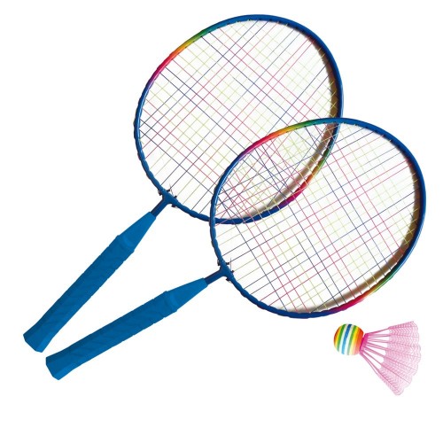 Set 2 Racchette corte Badminton con Pallina Volano Tennis Spieggia Racchettoni