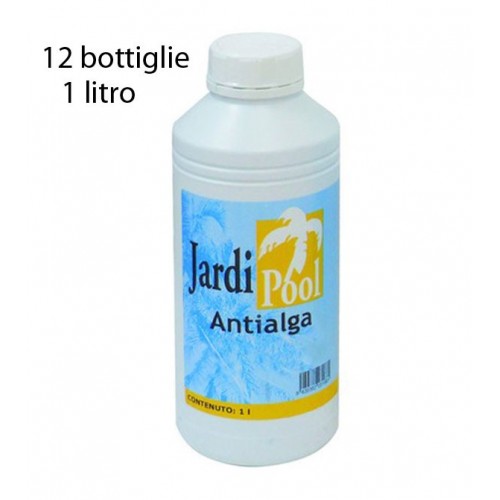 12 Bottiglie 1 Litro Alghicida Liquido per Piscina Fuori Terra Azione Rapida