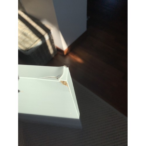 OFFERTA Tavolino da Caffe Bianco Lucido Basso Contenitore con Piccoli Difetti