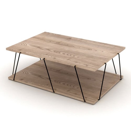 Tavolino da Caffe Basso 90x60 Rettangolare Moderno per Salotto Design in Legno