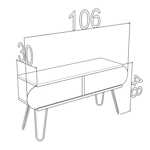 Mobile Porta TV Basso Rovere Moderno Industrial da Salotto Design Televisione