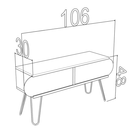 Mobile Porta TV Basso Rovere Moderno Industrial da Salotto Design Televisione