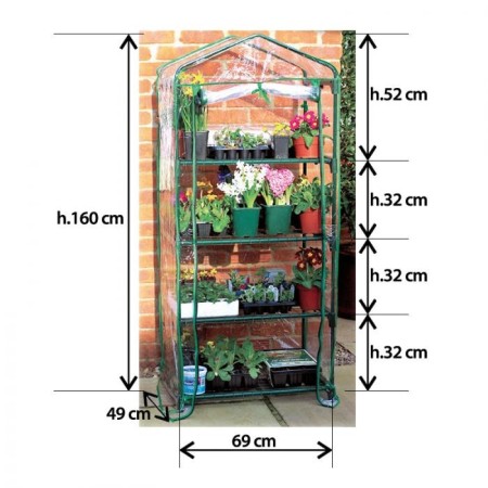 Serra da Giardino con Ruote Terrazzo per Piante Fiori Orto Copertura Telo in Pvc
