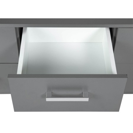 Mobile Basso Cassettiera 120 cm Grigio con 6 Cassetti Mobiletto Porta TV Moderno