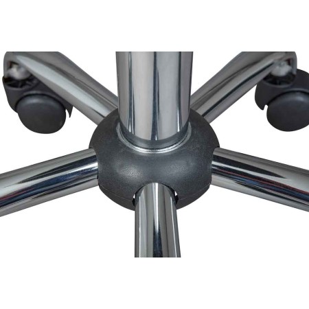 Sgabello Basso con Ruote a Rotelle Bianco Ecopelle in Metallo Imbottito Cucina
