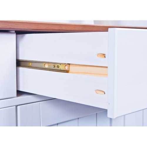 Mobile 2 Ante con Cassetti Bianca Credenza Alta Vetrina Ingresso Moderna Legno