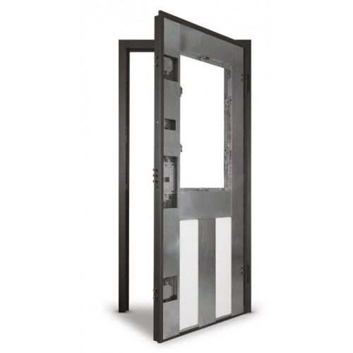 Porta Blindata Vano Vetro con Pannello per Esterno e Grata da Ingresso Portone