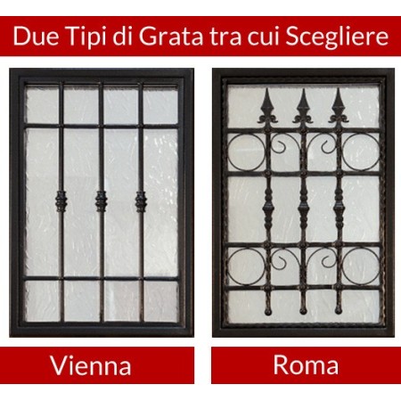 Porta Blindata Bianca con Grata a Lance e Vetro Antisfondamento Pannelli Esterni