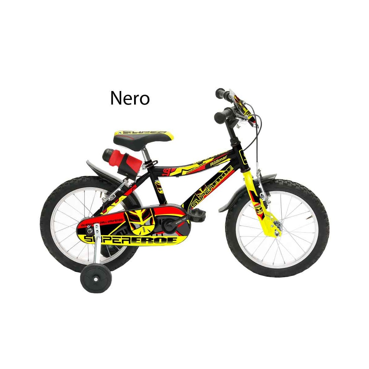 Bici Bicicletta Bambino Geroni X-Force 16'' Pollici MTB Mountain Bike bimbo Freni V-Brake con rotelle stabilizzatori 