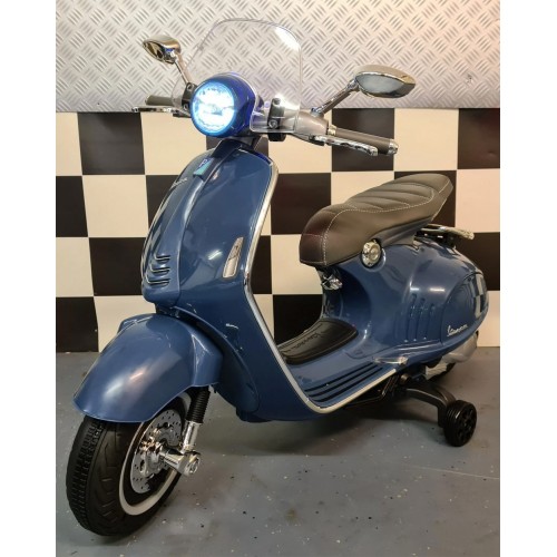 Scooter Moto Elettrica per Bambini a Batteria Vespa Blu Triciclo Cavalcabile