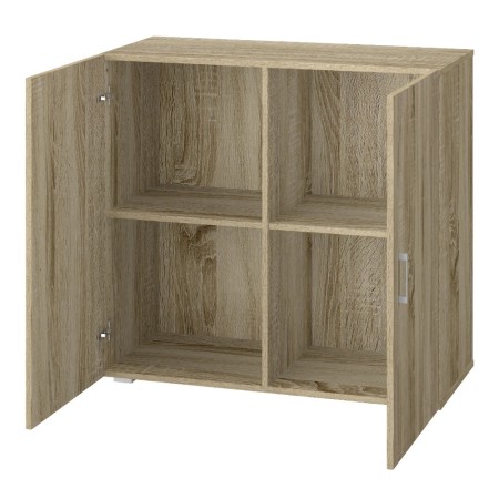 Armadio Multiuso Rovere 2 Ante per Ufficio Bagno Cucina Legno Mobile con Ripiano