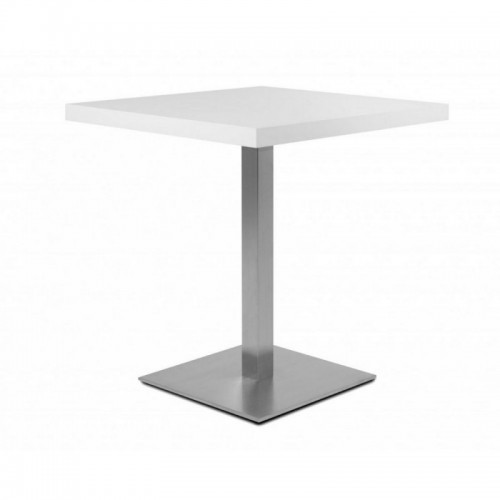 Tavolo da Bar Quadrato 70x70 Bianco Cromato Moderno da Cucina Soggiorno Legno