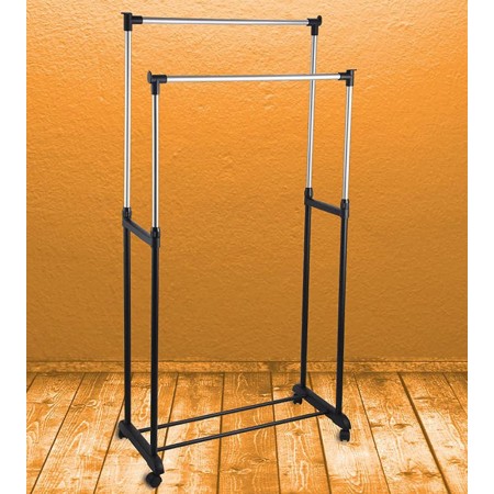 Stand Carrello Stender Appendiabiti Estensibile Porta Abiti Ruote Attaccapanni