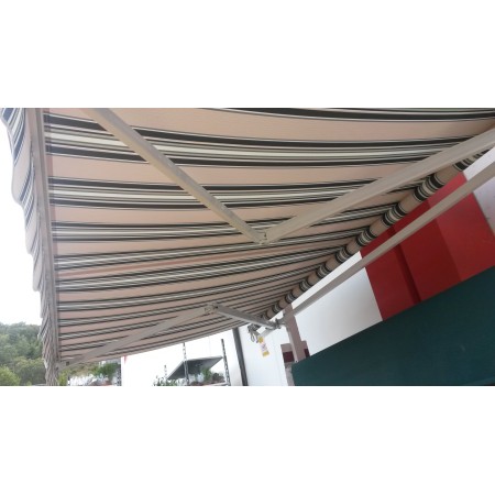Tenda da Sole a Bracci Retrattili 300x200 Beige con Rullo per Esterno da Balcone